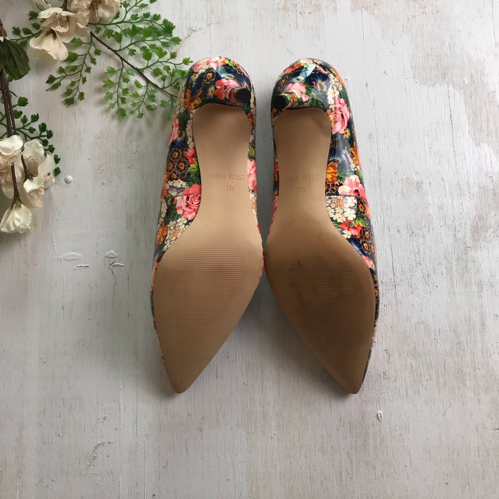 Nine West Margot Dark Pink Multicolor Floral - Picture 5 of 5